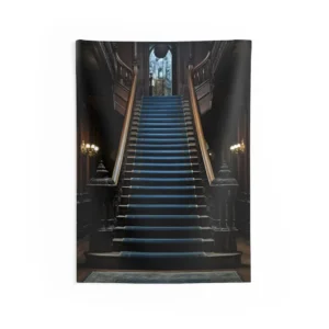 Grand Staircase with Blue Runner Wall Tapestry