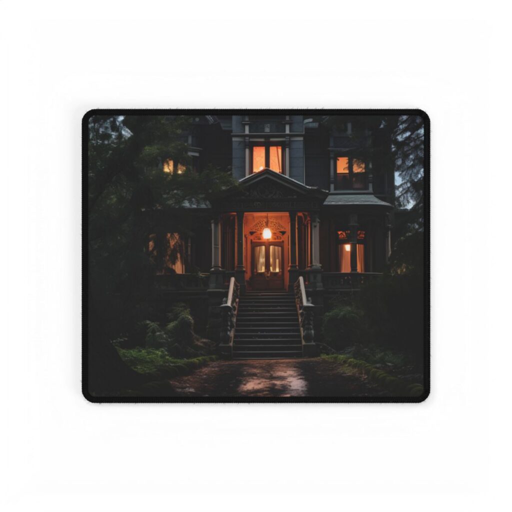 Haunted Mansion Abode: Spooky Victorian Atmosphere - Desk Mat