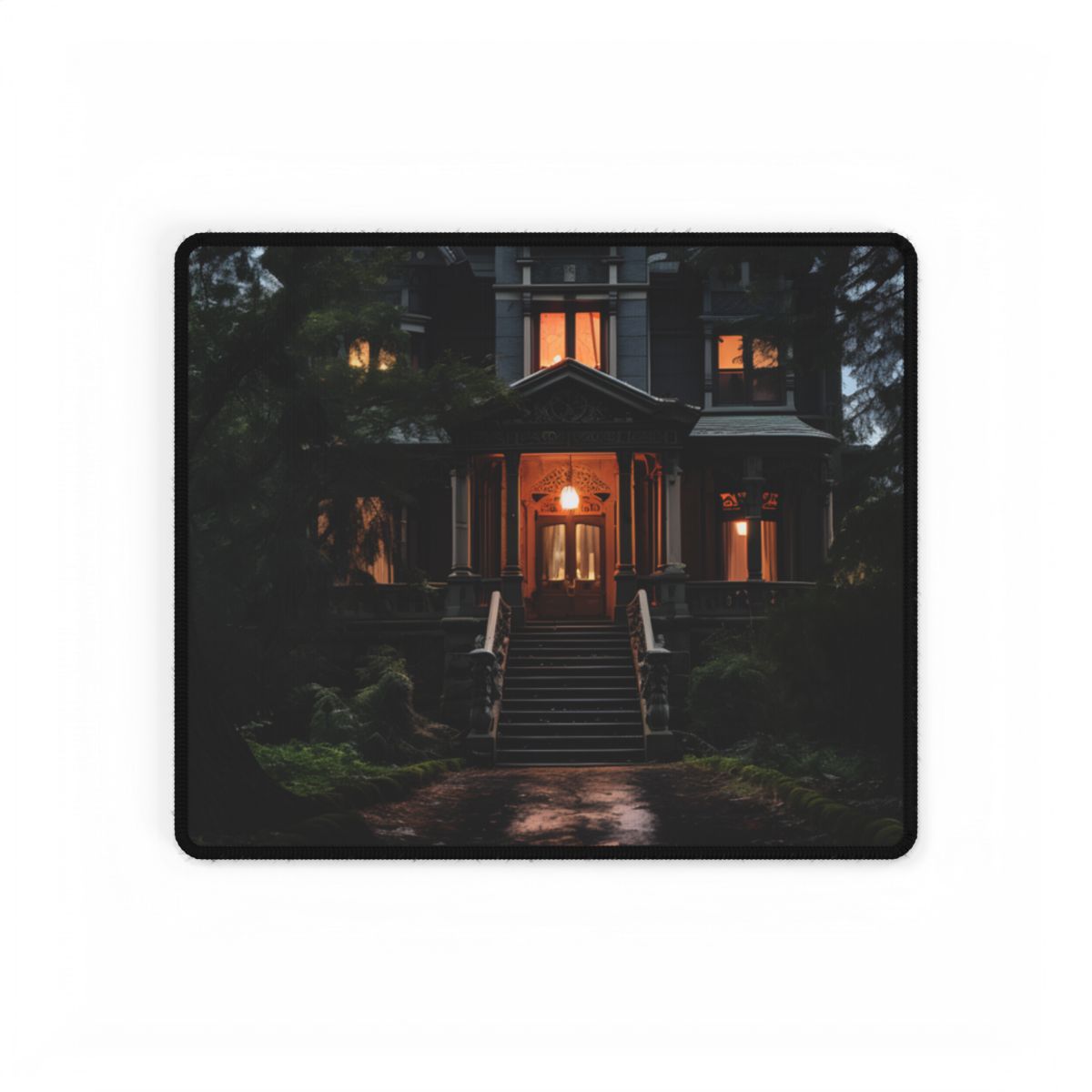 Haunted Mansion Abode: Spooky Victorian Atmosphere - Desk Mat