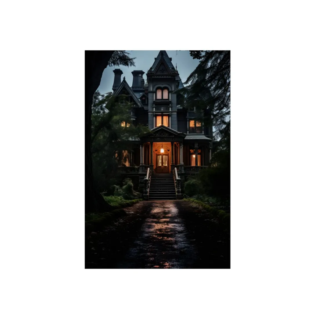 Haunted Mansion Abode: Spooky Victorian Atmosphere - Metal Poster