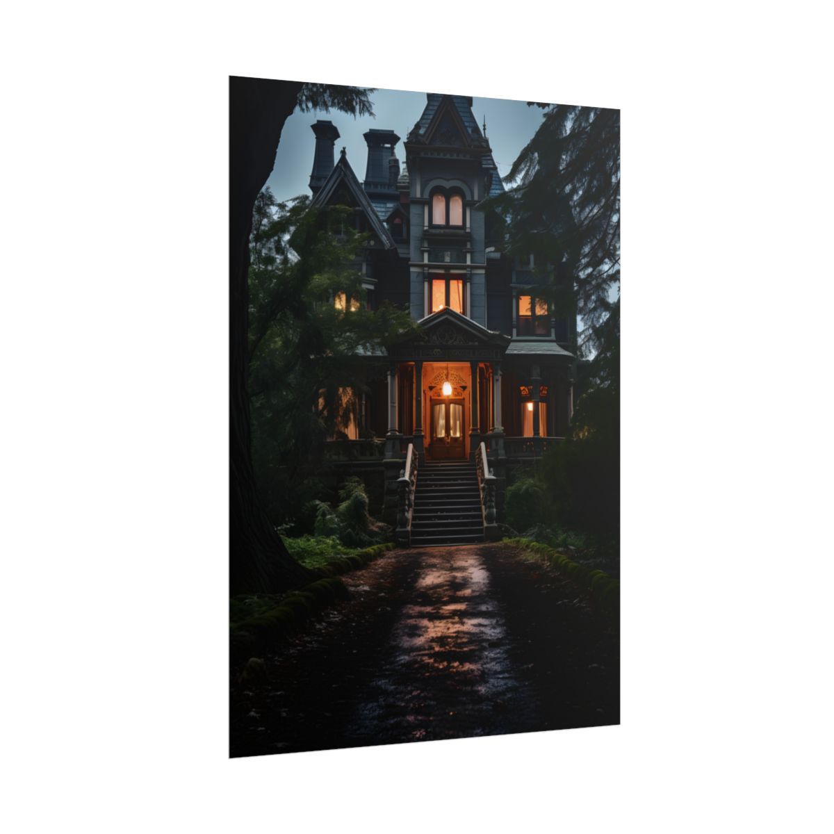 Haunted Mansion Abode: Spooky Victorian Atmosphere - Poster