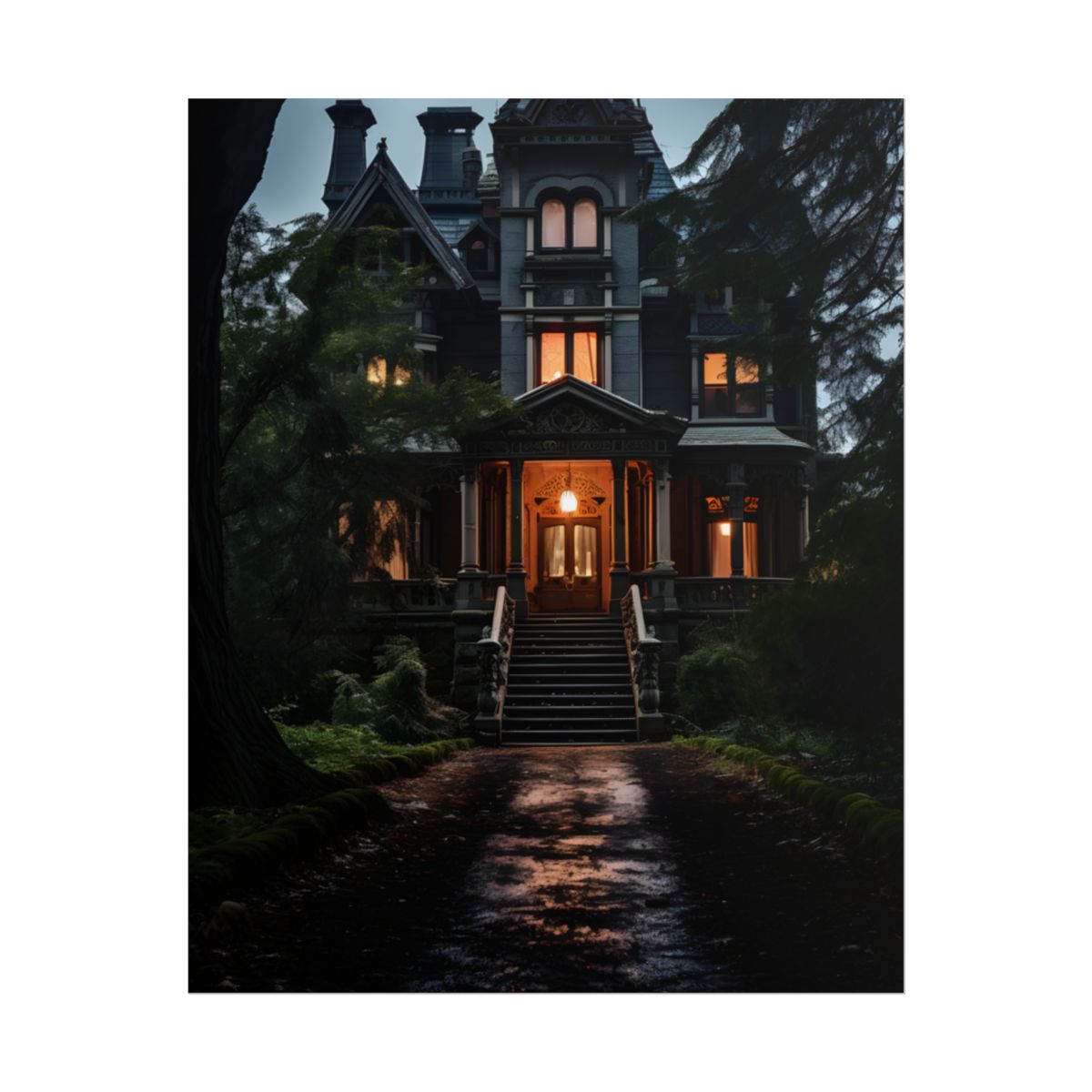 Haunted Mansion Abode: Spooky Victorian Atmosphere - Poster