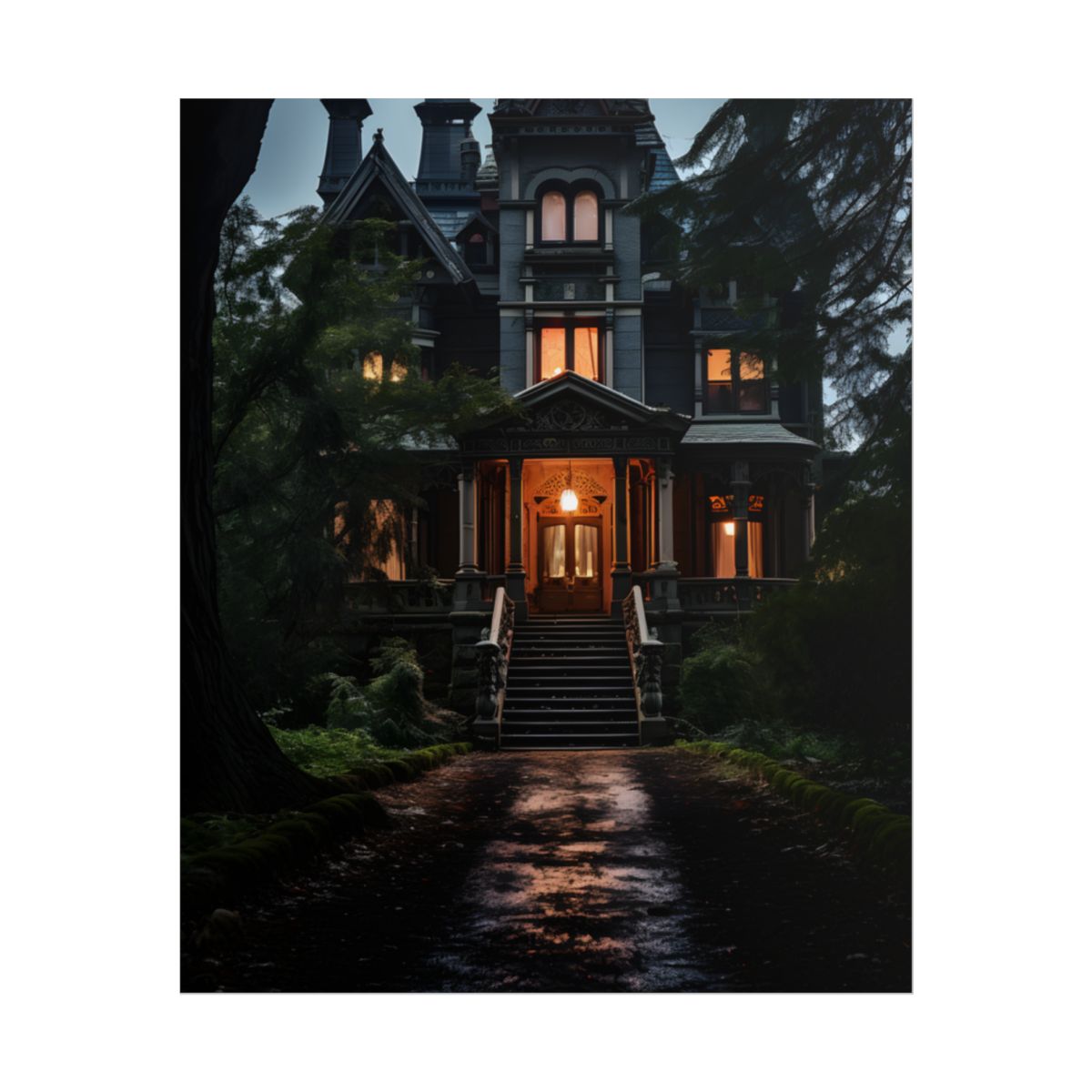 Haunted Mansion Abode: Spooky Victorian Atmosphere - Poster