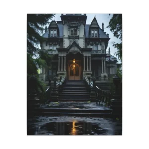 Victorian Mansion at Dusk Canvas Print