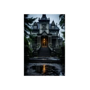 Victorian Mansion at Dusk Metal Poster