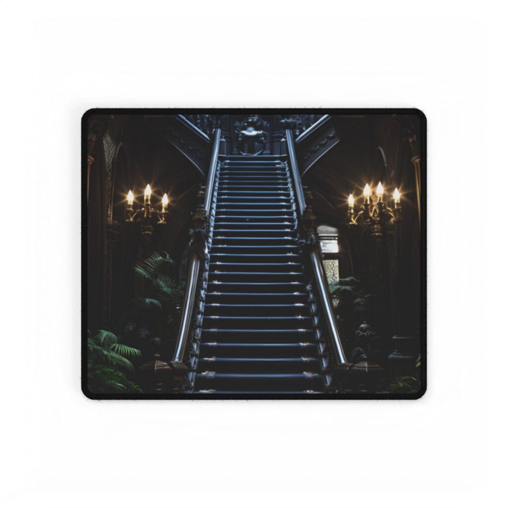 Haunted Victorian Mansion Mystery: Spooky Gothic Artwork - Desk Mat