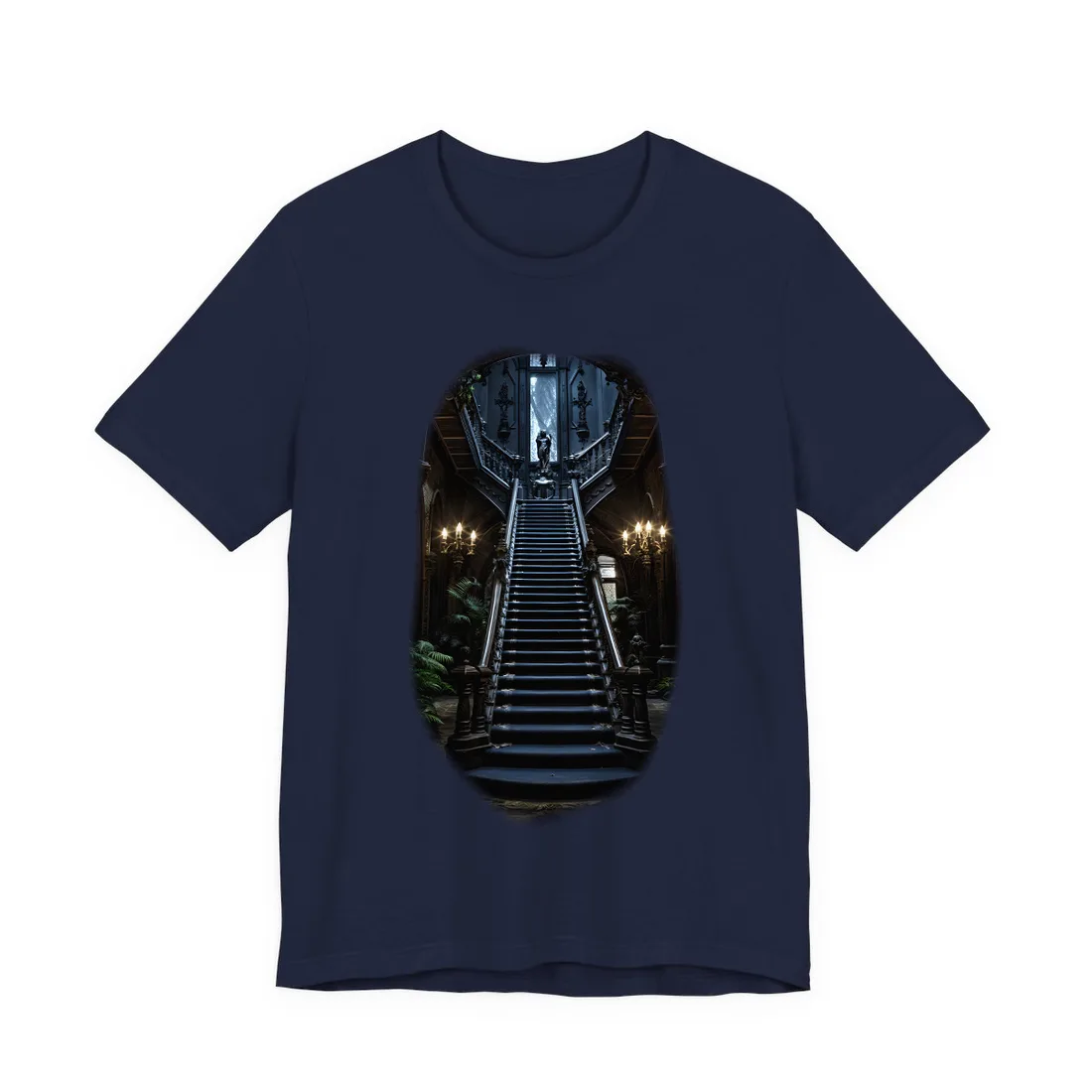 Haunted Victorian Mansion Mystery: Spooky Gothic - T-Shirt (Navy)