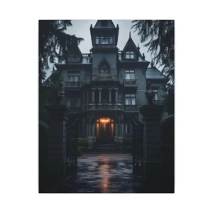 Gothic Mansion at Dusk Canvas Print