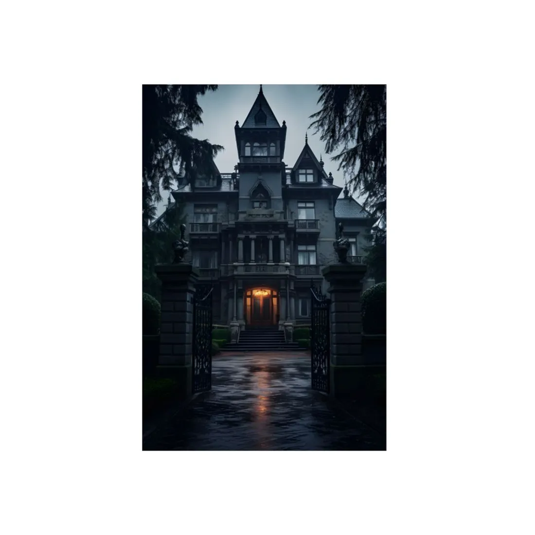 Haunted Victorian Mansion: Spooky Atmosphere - Metal Poster