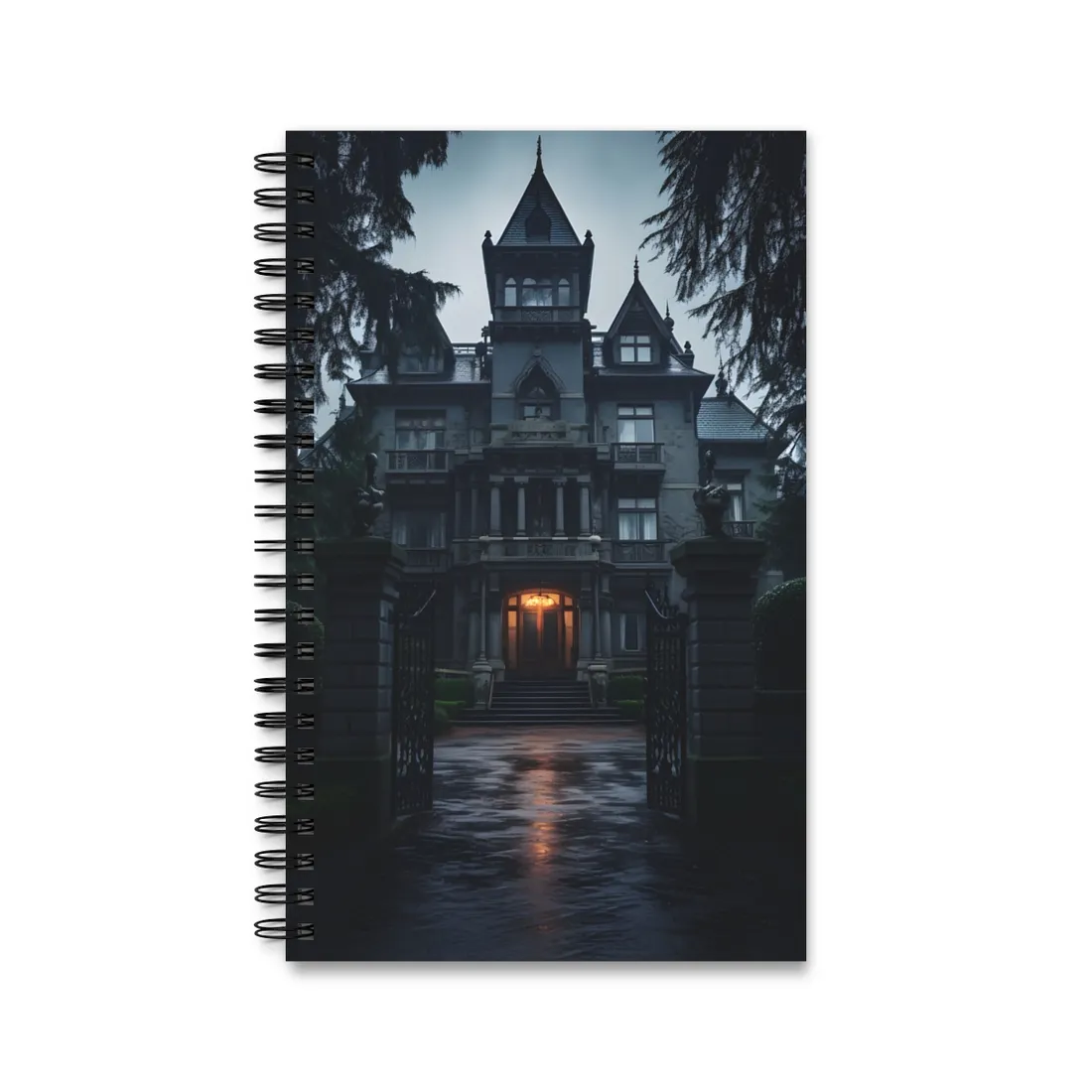 Haunted Victorian Mansion: Spooky Atmosphere - Spiral Notebook