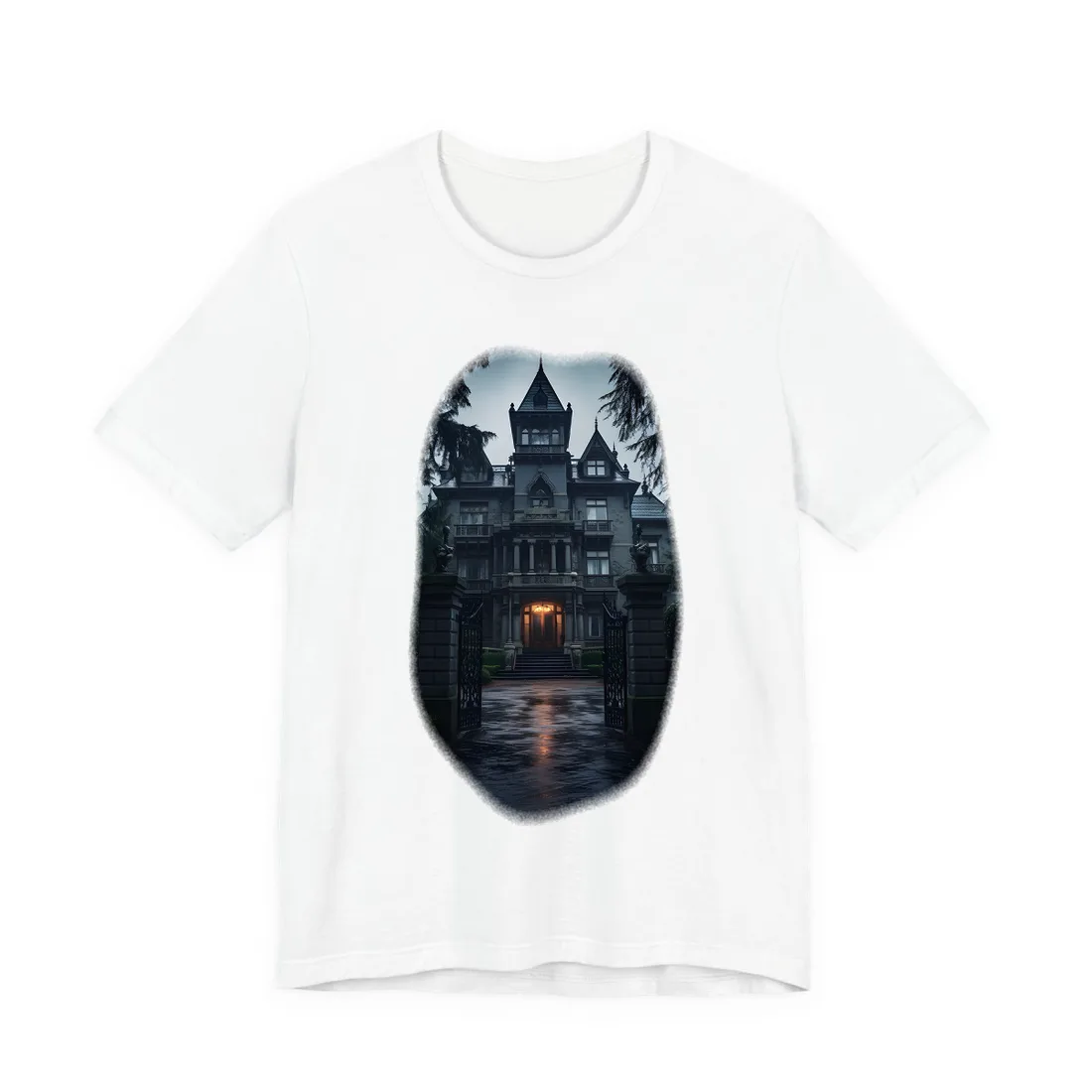 Haunted Victorian Mansion: Spooky Atmosphere - T-Shirt (White)