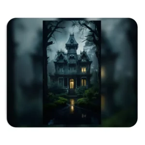 Gothic Victorian Mansion at Night Mouse Pad