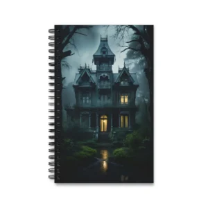 Gothic Victorian Mansion at Night Spiral Notebook