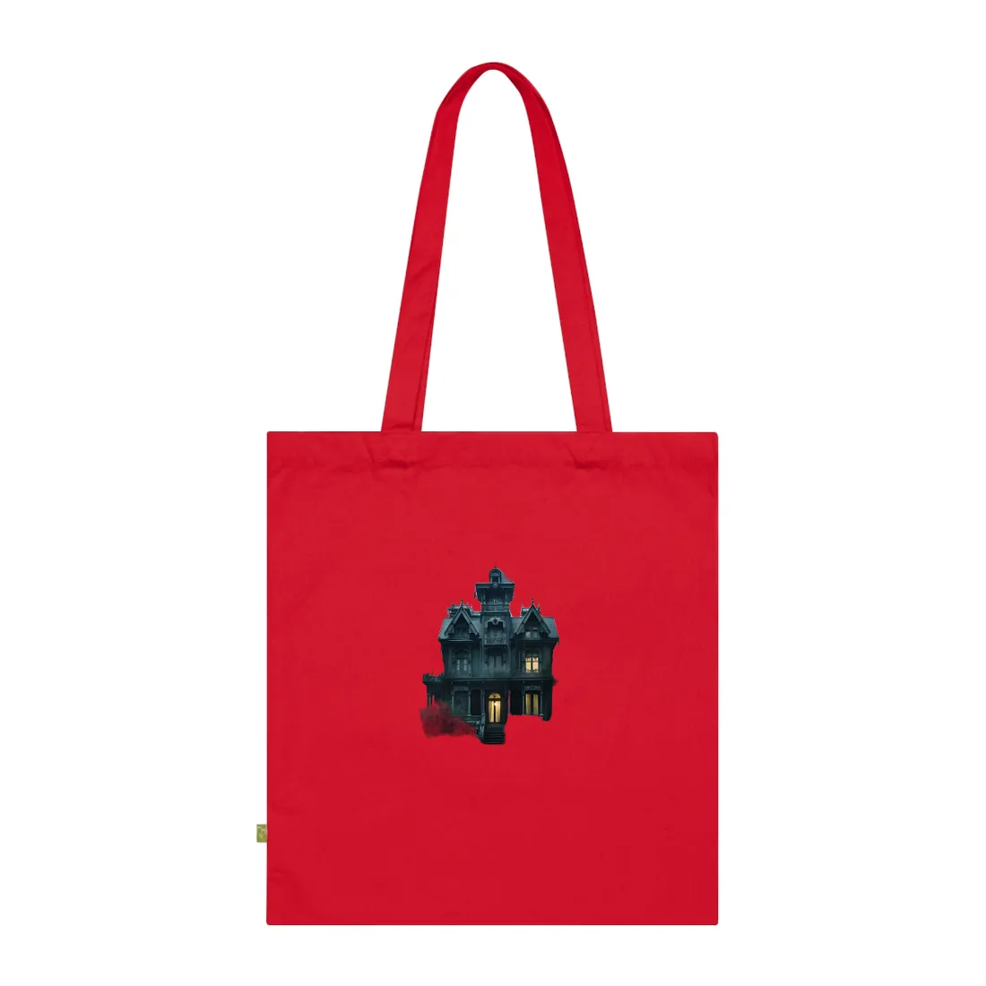 Haunted Victorian Mansion: Spooky Atmospheric Art - Tote Bag (Classic Red)