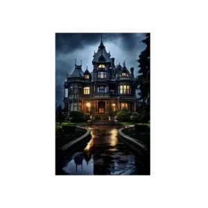 Turreted Brick Mansion Metal Poster