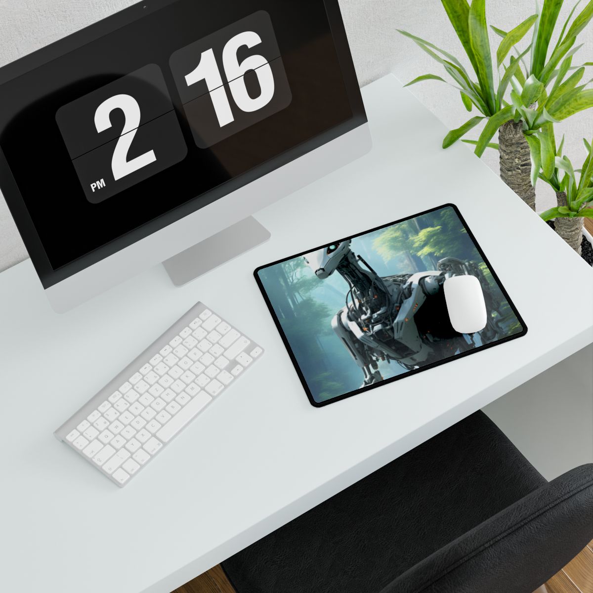 Haven for Wild Animals: A Safe Space Managed by Artificial Intelligence - Artwork - Desk Mat