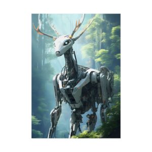 Robotic Deer in Forest Poster