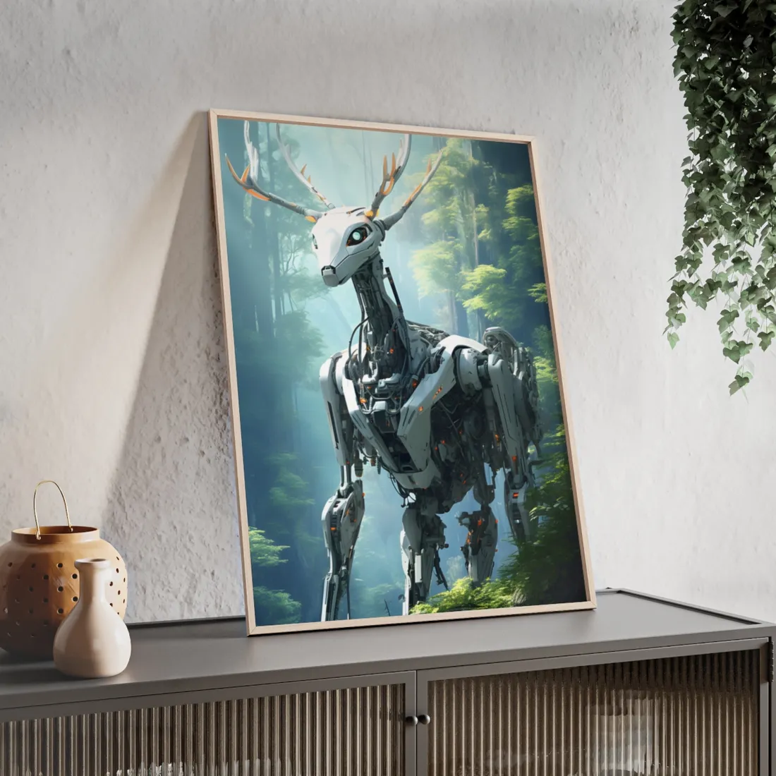 Haven for Wild Animals: A Safe Space Managed by Artificial Intelligence - Framed Poster
