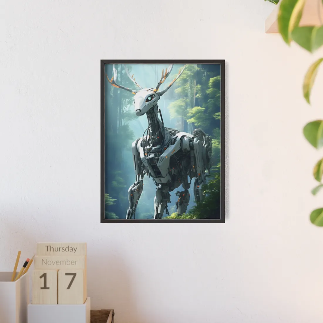 Haven for Wild Animals: A Safe Space Managed by Artificial Intelligence - Framed Poster