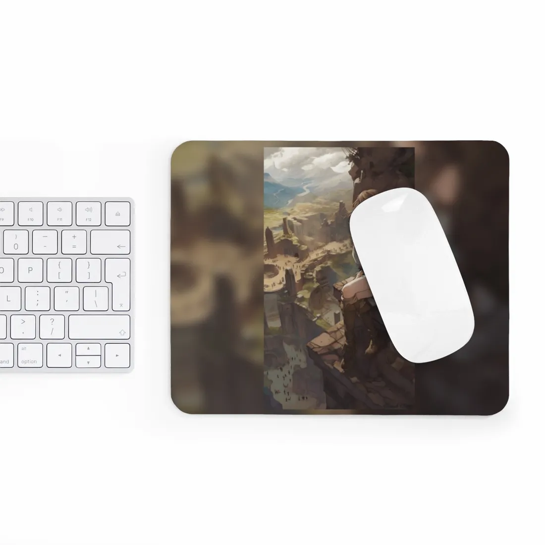 Heroic Bird's Eye View: A Detailed Anime Scene - Mouse Pad