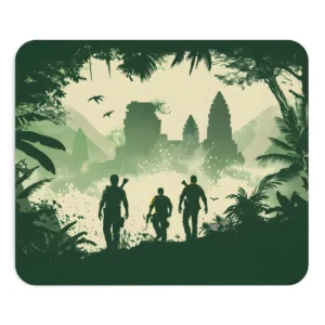 Explorers Approaching Jungle Temple Mouse Pad