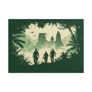Explorers Approaching Jungle Temple Poster