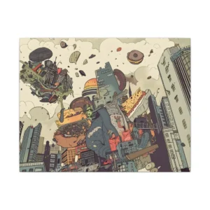 Food Buildings City Scene Canvas Print