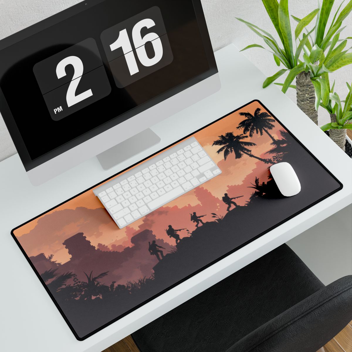 Heroic Pair & Loyal Friend: Minimalist Portrait - Desk Mat