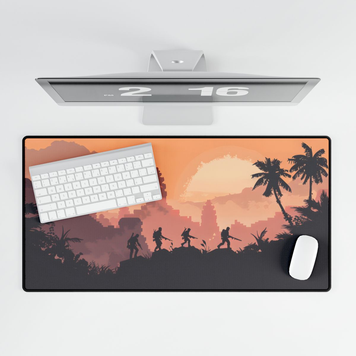 Heroic Pair & Loyal Friend: Minimalist Portrait - Desk Mat
