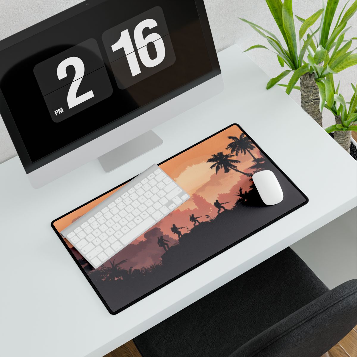 Heroic Pair & Loyal Friend: Minimalist Portrait - Desk Mat