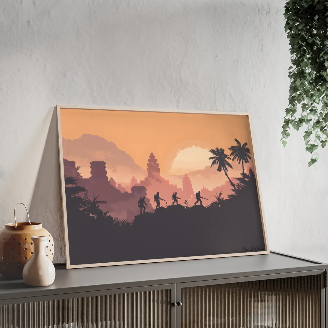 Heroic Pair & Loyal Friend: Minimalist Portrait - Framed Poster