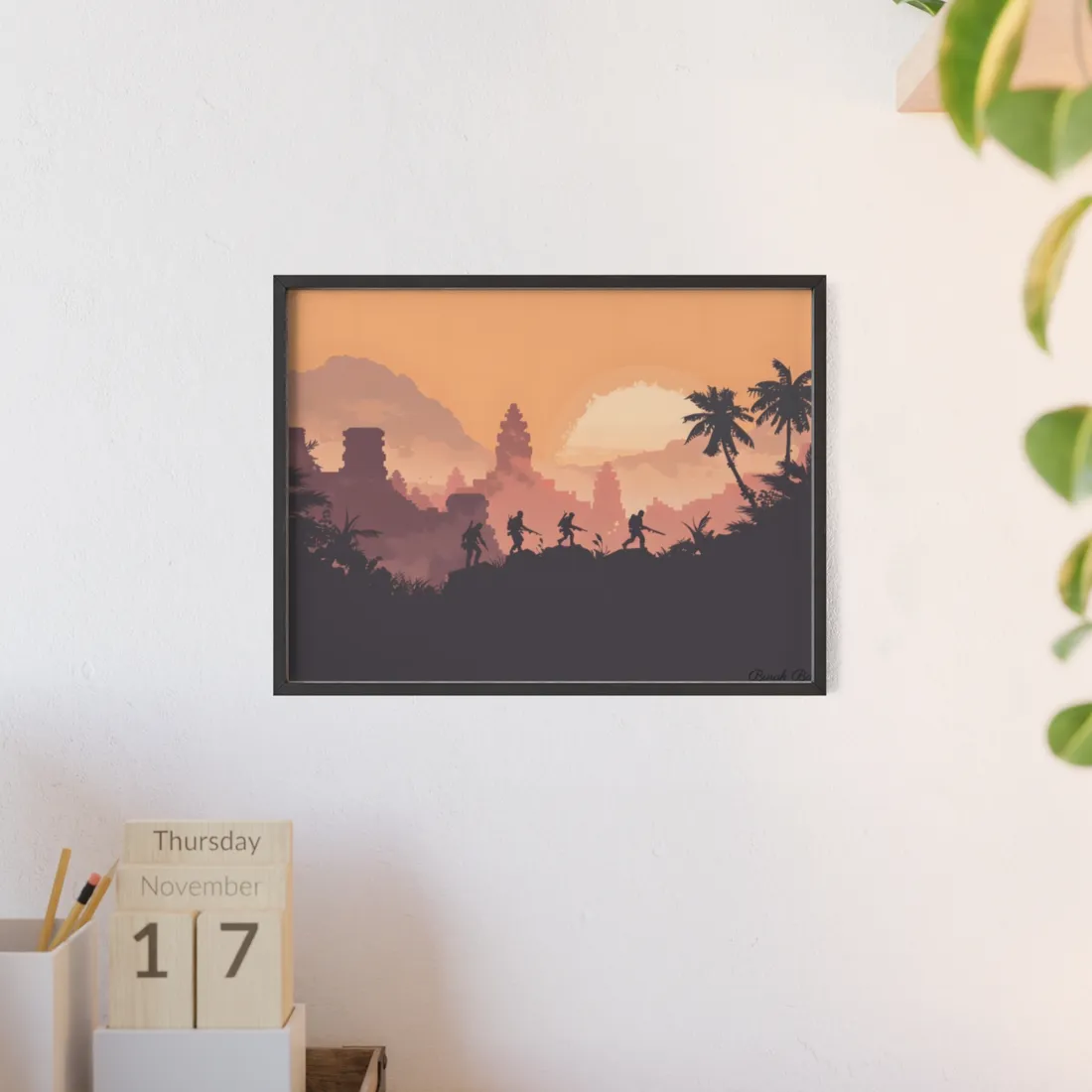 Heroic Pair & Loyal Friend: Minimalist Portrait - Framed Poster