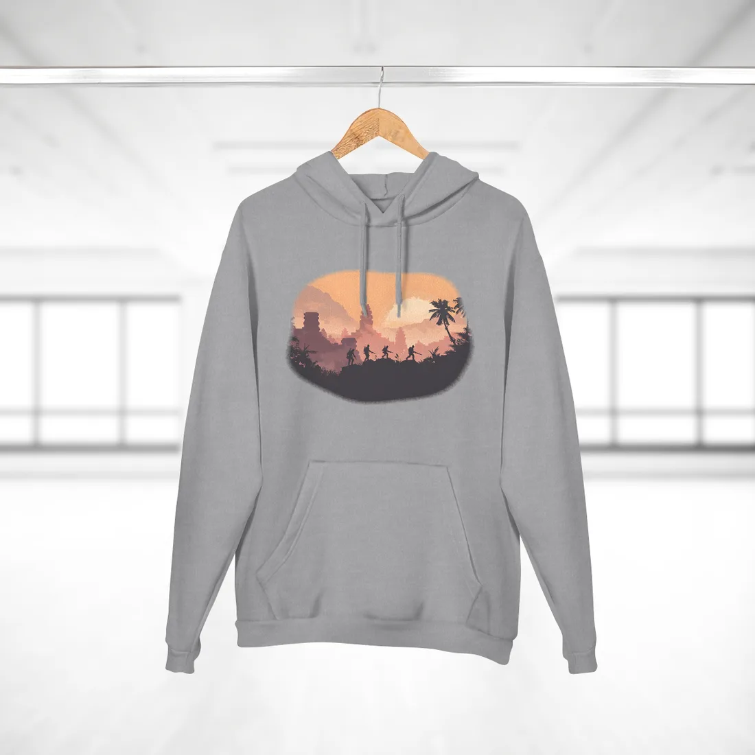Heroic Pair & Loyal Friend: Minimalist Portrait - Hoodie (Heather Grey)