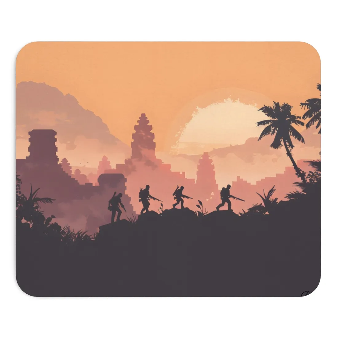 Heroic Pair & Loyal Friend: Minimalist Portrait - Mouse Pad