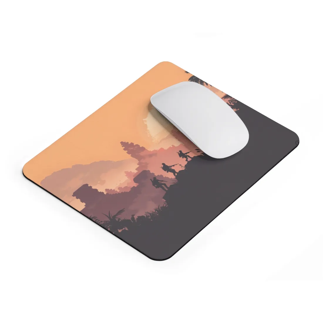 Heroic Pair & Loyal Friend: Minimalist Portrait - Mouse Pad