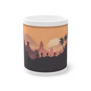 Soldiers at Sunset Temple Ruins Mug