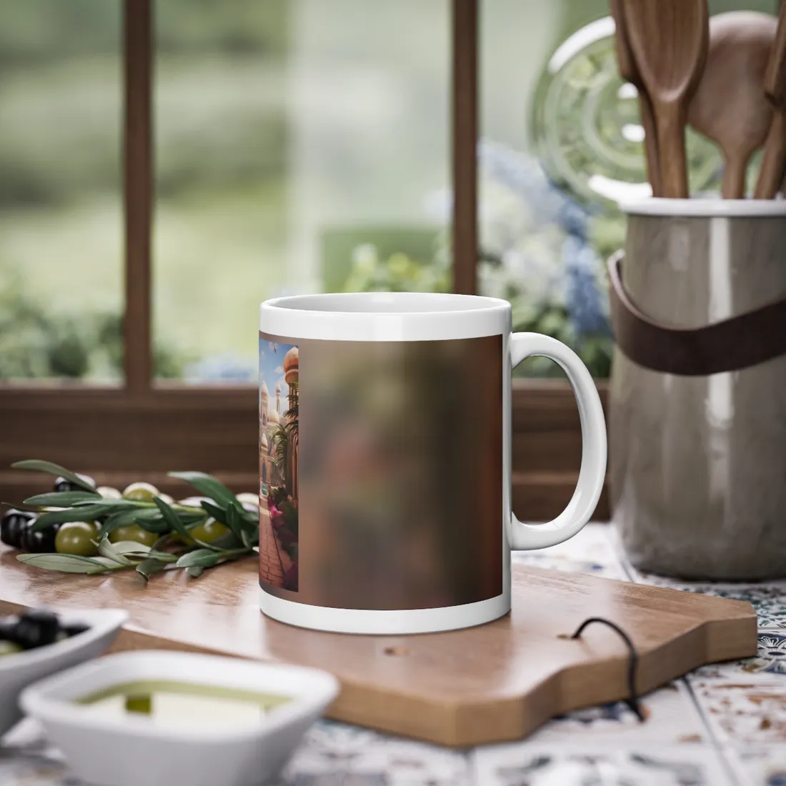 Hidden Arabian Desert Paradise: Serene Oasis Art - Mug
