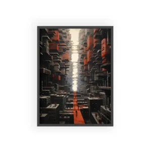 Futuristic City Canyon Framed Poster