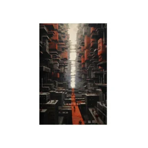 Futuristic City Canyon Metal Poster