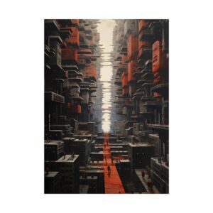 Futuristic City Canyon Poster