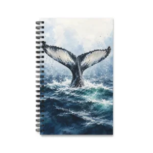 Whale Tail Above Ocean Waves Spiral Notebook