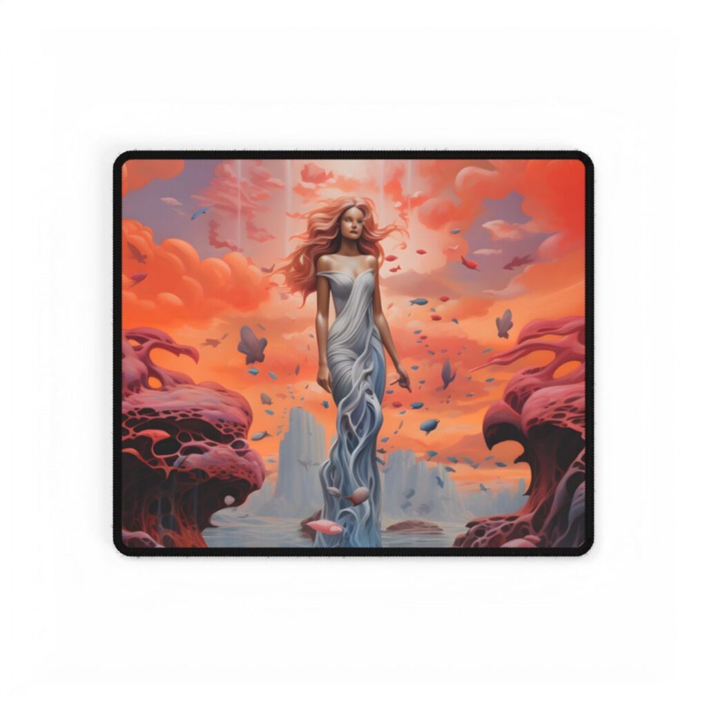 Immersive Dreamscape: A Surreal Journey through Psychedelic Art - Desk Mat