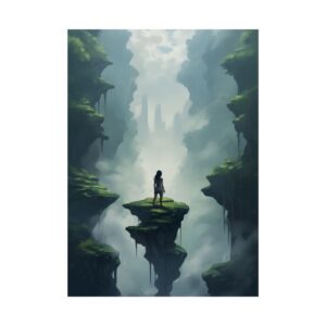 Figure on Floating Rock Poster