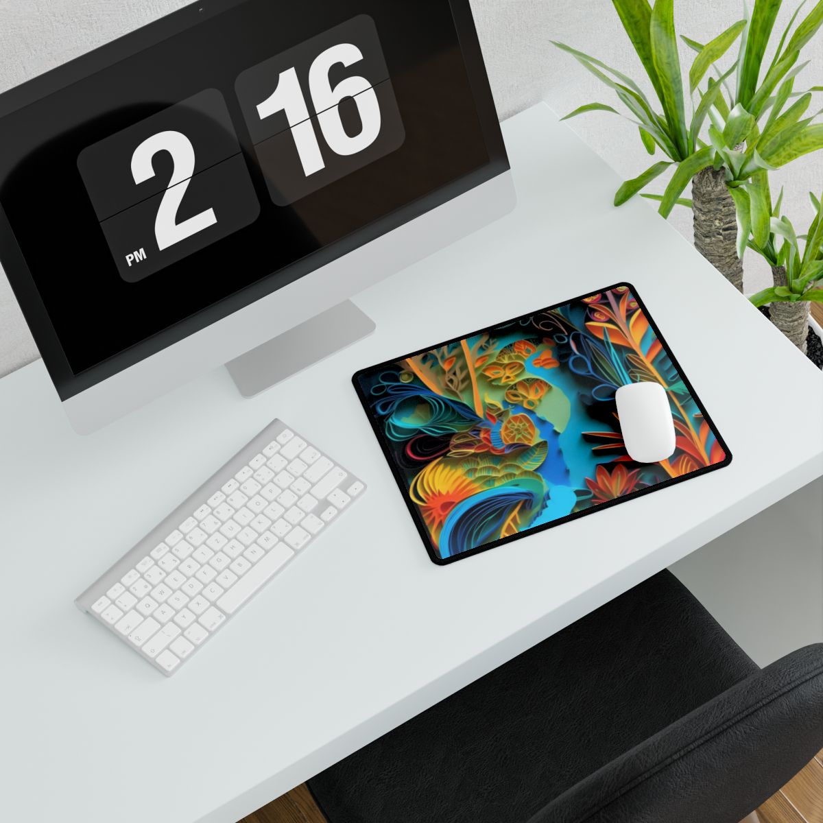 Indian Quilled Landscape: Colorful Paper Art - Desk Mat