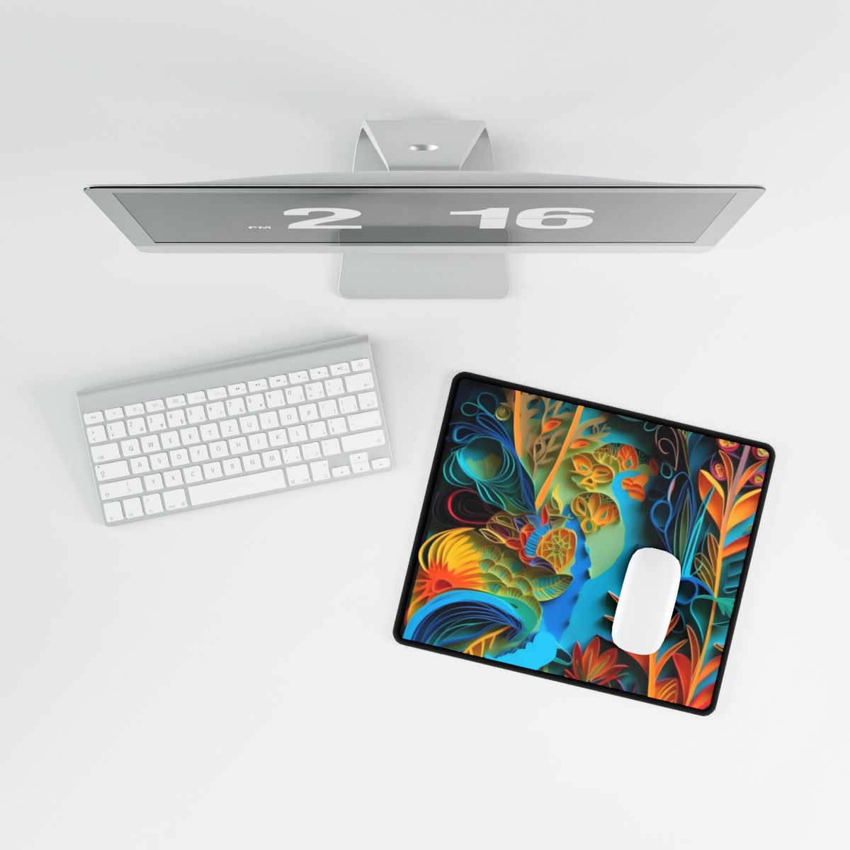 Indian Quilled Landscape: Colorful Paper Art - Desk Mat