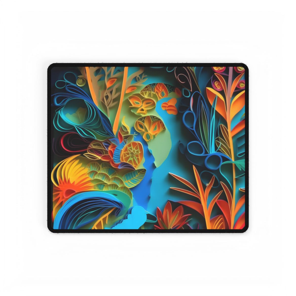 Indian Quilled Landscape: Colorful Paper Art - Desk Mat