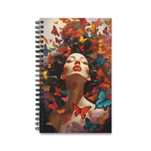 Woman with Butterflies Spiral Notebook