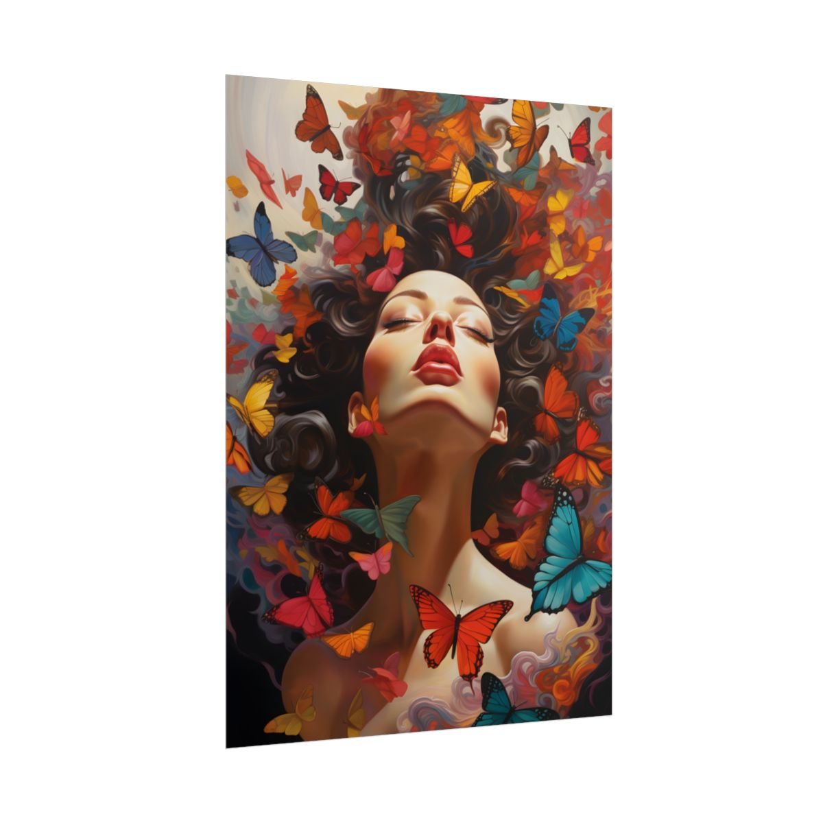 Indoor Study: Digital Artwork of Person Working on Computer - Poster