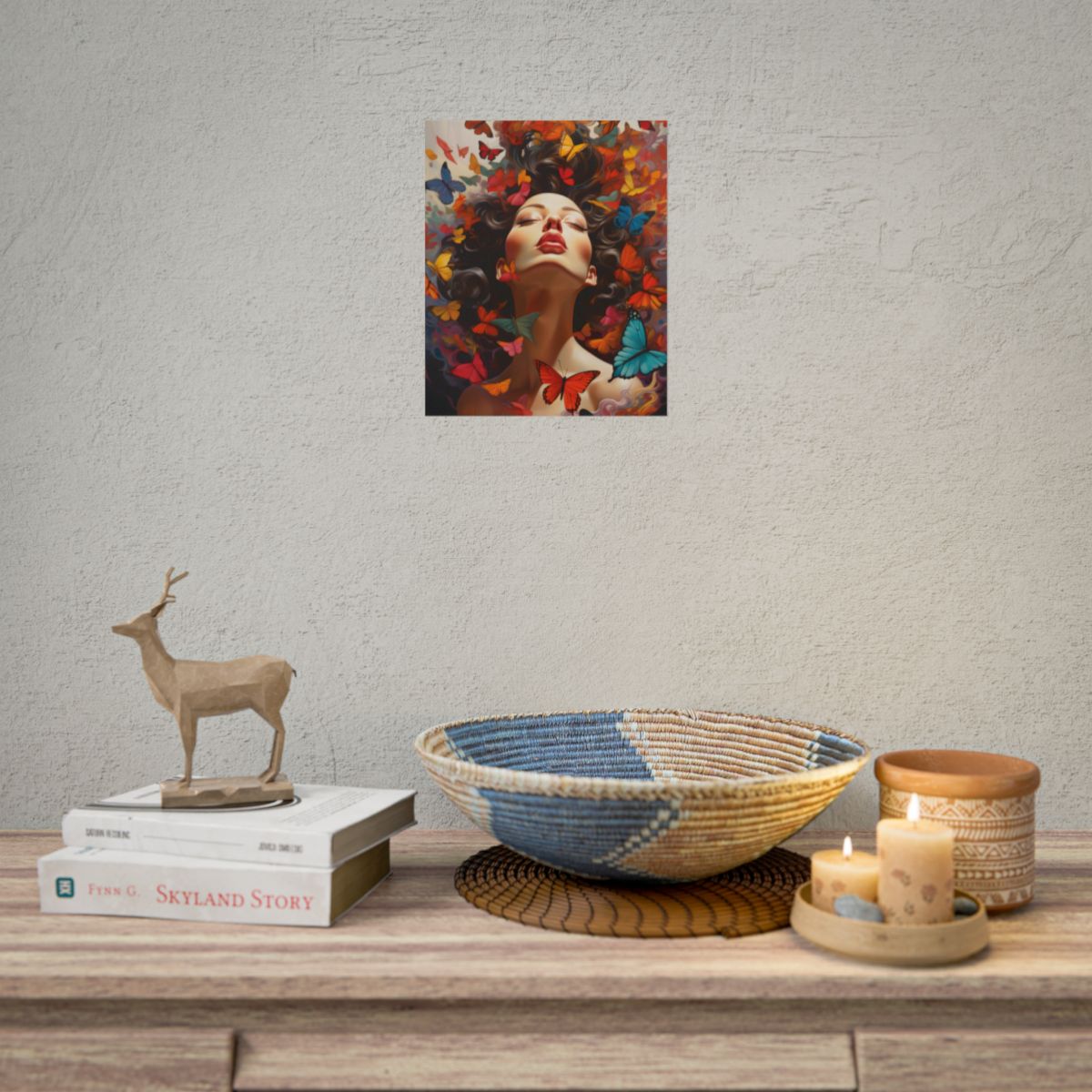 Indoor Study: Digital Artwork of Person Working on Computer - Poster