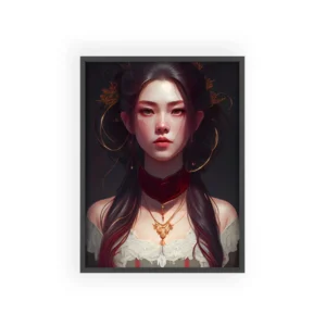 Gilded Crimson Portrait Framed Poster